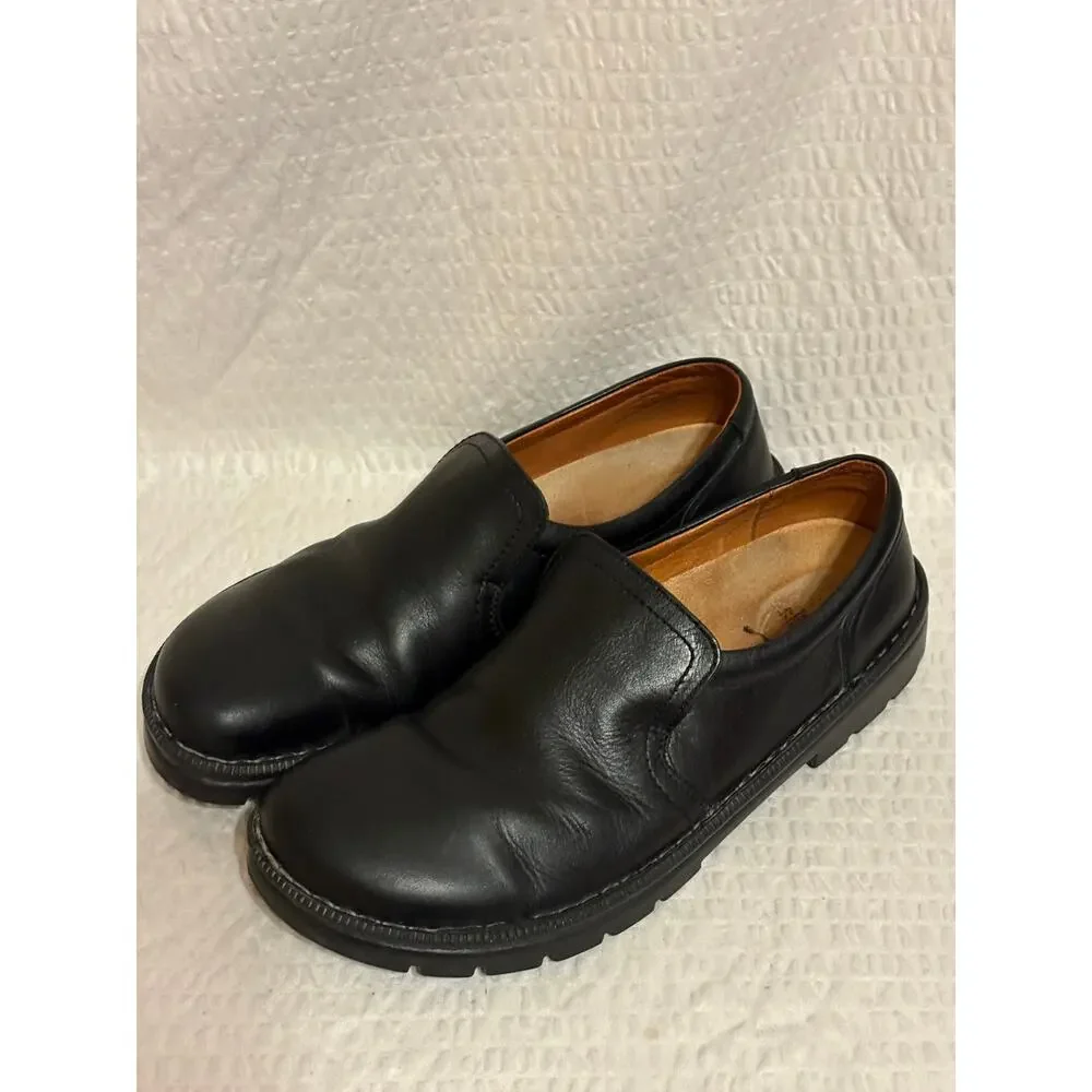 Birkenstock Mens Black Leather Loafers by Footprints CorkBed EU44 US 11-11.5 EUC